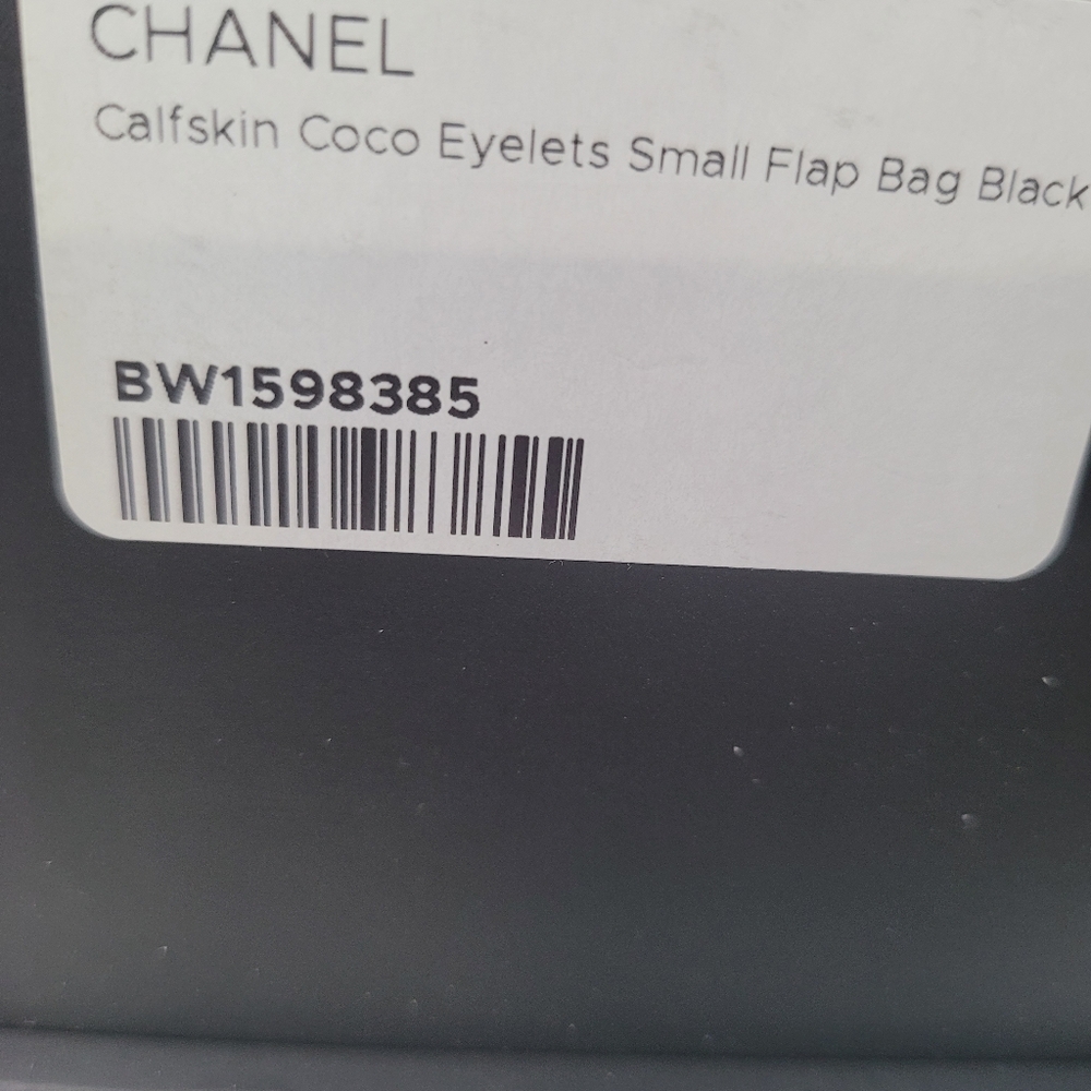 Chanel Calfskin Coco Eyelets Small Flap Black Bag Crossbody Shoulder Bag - Picture 12 of 15